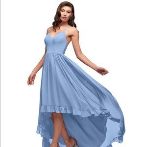 Azazie Dusty Blue Wedding Bridesmaid Dress Size 2 Brand New Never Worn